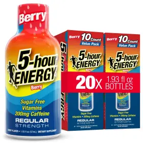 500204 5-hour Energy Shot Berry Flavor 20 Count 1.93 Fl Oz Sugar Regular Amino
