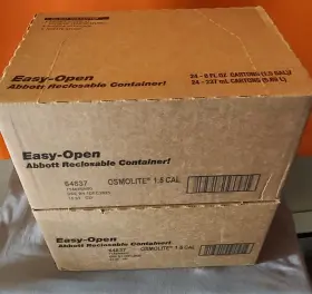 64837 Abbott Osmolite 1.5 Cal 8oz Bottles 2 Cases Of 24 New And Sealed - Free Shipping