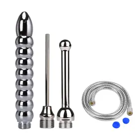 Absok 414825638751 5 Holes Shower Enema Douche Kit Aluminum Head And 59 Inch Hose With Bag