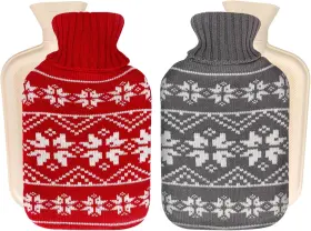 3807 Acetop Intsun 2 Pack Rubber Hot Water Bottle With Knit Cover Durable Bag