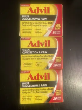 Advil 305730199216 Sinus Congestion And Pain Tab 20ct X 3 Boxes