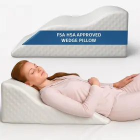 Aeris 633643648362 Wedge Pillow Memory Foam Incline Cushion Breathable Viscose Sleeping Post
