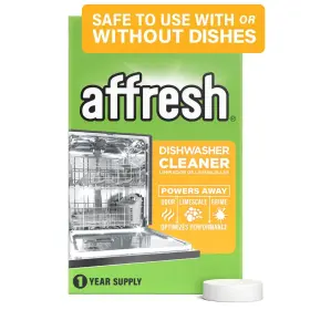 W11756279 Affresh Cleaner Tablets 12 Count Odor Bacteria Limescale Dishwasher Helps Power