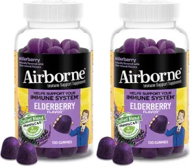 4786510006 Airborne Elderberry Zinc Vitamin C Gummies Immune Support 130 Count Pack Adults