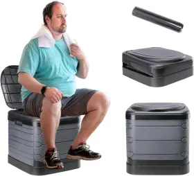 Aircity 739713677413 Upgrade Xxxl Portable Toilet For Camping Extra Large Folding Gray