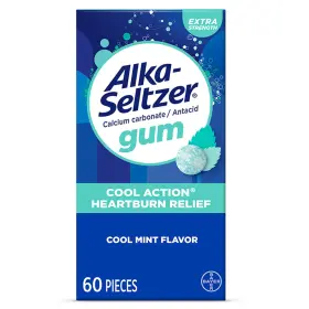 Alka-seltzer 016500603597 Cool Action Heartburn Relief Gum 1 Count Pack Of 60 White