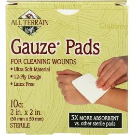 Tr0110 All Terrain Gauze Pads For Cleaning Wounds 10 Ct