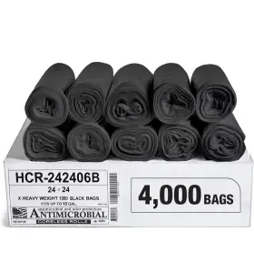 Hcr-242406b Aluf Plastics High Density Trash Bags 10 1 Count Pack Of 4000 Black