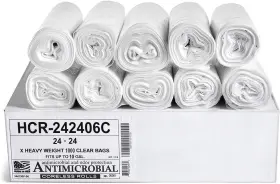 Hcr-242406c Aluf Plastics High Density Trash Bags 10 Gallon 1000 Count 6 Micron Clear