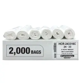 Hcr-243316c Aluf Plastics Trash Bags 16 Gallon 1 Count Micron Clear 24x33 12-16 High Hcr-243316c Aluf Plastics Trash Bags 16 Gallon 1 Count Micron Clear 24x33 12-16 High