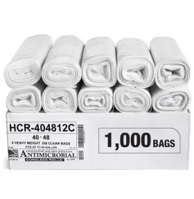 Aluf Plastics Hcr-404812c Trash Bags 45 Gallon 1 Count 12 Micron Clear 40 X48 High Office