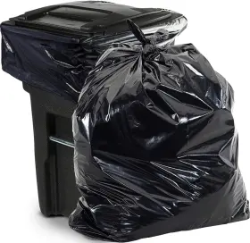 Pg6-6551 Aluf Plastics 65 Gal Black Heavy Duty Garbage Bags 1.5 Mil - 50 Inch X 48