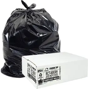 Rct-60xxh Aluf Plastics 55 Gallon Trash Bags Heavy Duty - 50 Count Pack Of 1 Black