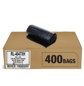 Rl-4047xh Aluf Plastics Trash Can Liners 45 Gallon 1 Count 40 X46 1.5 Mil Black Thick