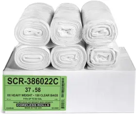 Scr-386022c Aluf Plastics 55-60 Gallon Trash Bags - 150 Count Pack Of 1 Clear