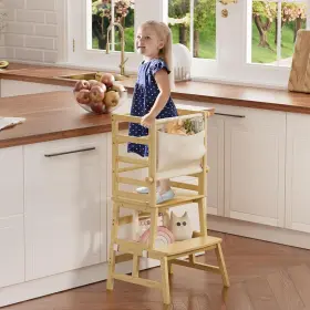 Amazer 1011150100017 Bamboo Toddler Step Stool Anti-tip Kitchen Natural