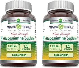 Amazing Nutrition 811465032587 Formulas Glucosamine Sulfate 1000 Mg Capsules Supplement Non-gmo