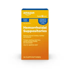 Amazon Basic Care 195515012706 Hemorrhoidal Suppositories Relief 24 Count Pack Of 1