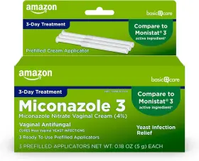 Amazon Basic Care 370030114931 Miconazole Nitrate Vaginal 0.18 Ounce - 3 Count Pack Of 1