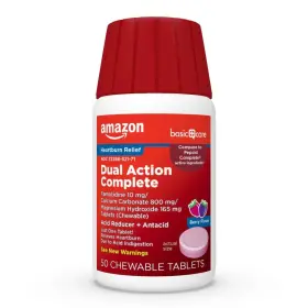 Amazon Basic Care 370030145485 Dual Action Complete Chewable Acid 50 Count Pack Of 1