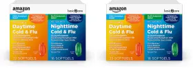58072 Amazon Basic Care Cold Flu Relief Daytime Nighttime Combo 48 Count Pack Of 2 Softgels
