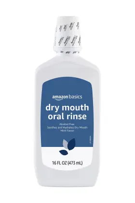 Amazon Basics 195515024846 Dry Mouth Oral Rinse 16 Ounce Pack Alcohol Free Mint Flavor Soothes Hydrates