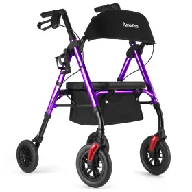 Abl2-9218f-purple Ambliss Walker Rollator 300 Lb Capacity Adjustable Height Purple Folding Seniors