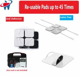 06051 Amgoods Electrode Pads For Tens 7000 2 Inch X White Cloth Multy Stick Gel Upto 100