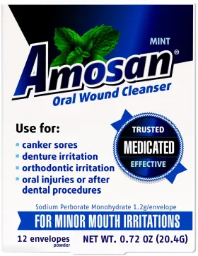 Amosan 818273020027 Oral Wound Cleanser 0.72 Ounce Pack Of 1