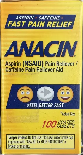 400mg-32mg Anacin 363736200459 Tab 100ct Aspirin/caffeine Oral Tablet