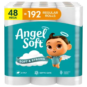 79397503 Angel Soft Toilet Paper 48 Mega Rolls Regular Strong Tissue