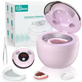 Uc122 Aotuda 45khz Ultrasonic Retainer Cleaner Machine 200ml Denture 4 Pink