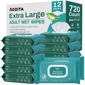 Gj-05q2-21r3 Aozita Wet Wipes 1 Count 12 Pack 8 X Extra Large Incontinence Adult Packs Adults Body Gj-05q2-21r3 Aozita Wet Wipes 1 Count 12 Pack 8 X Extra Large Incontinence Adult Packs Adults Body