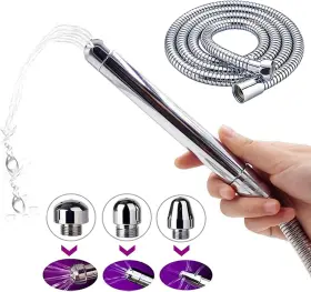 Appvip 445018299269 3 Heads Aluminum Shower Cleaner Douche System With 1.5 M Stainless Steel Handhel
