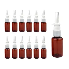 Yc001329n Astrqle 12pcs Amber Plastic Empty Refillable Nasal Spray Bottles Fine Mist Sprayers A