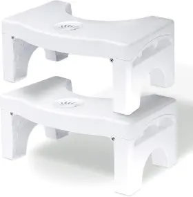 Aa-w-2 Auoace 2pack Foldable Toilet Potty Stool For Adults 7 Inch Height Portable White