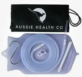 Aussie Health Co 721867130470 Non-toxic Silicone Enema Bag Kit - 2 Quart Capacity Clear