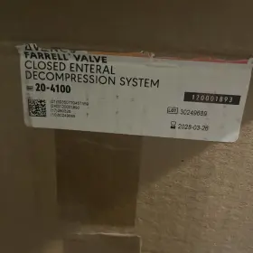 20-4100 Avanos Farrell Valve Closed Enteral Decompression Bags Enfit Case Of 30 Red Des