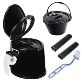 0118 Axidou Portable Toilet Adult And Child 5.3 Gallon Mobile Black