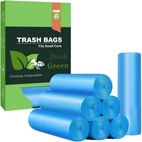 Ayotee 650728220053 Small Trash Bags 4-6 Gallon Compostable Garbage 4 Blue