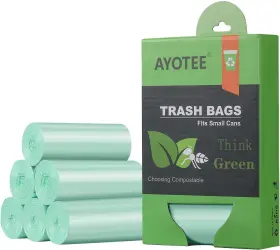 Ayotee 720310692404 1.2 Gallon Small Trash Bags Garbage 125 Count Pack Of 1 Clear Green