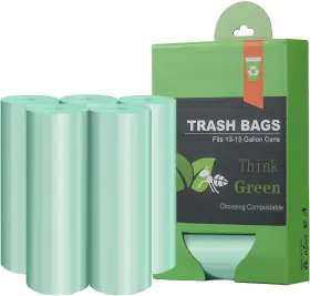 Ayotee 720310693081 Compostable Trash Garbage Bags 13-15 1 Count Pack Of 60 Green