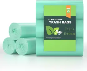 Ayotee 786468851049 4-6 Gallon Small Trash Bags Compostable 60 Count Pack Of 1 Green