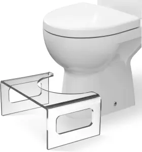 Casp1 Azm Displays Squat Potty Toilet Foot Stool Clear Acrylic Waterfall Design 7-inch