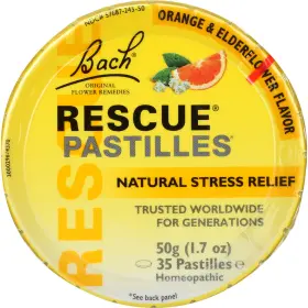 86410 Bach Flower Essences Rescue Natural Stress Relief Homeopathic Orange Elderflower 50g