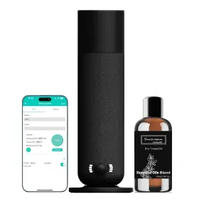 A974-baieshiji Baieshiji Aromatherapy Scent Diffuser Waterless Essential Oil Covers 1000 Sq.ft Black