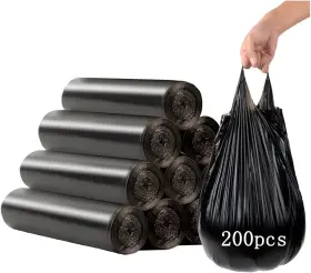 Baiyeuso 708548000017 Small Black Trash Bags 200 Counts Thicken Value Count Pack Of 1