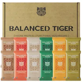 Balanced Tiger 195893013524 Protein Bars Vegan Plant Based Functional Mushrooms Lions