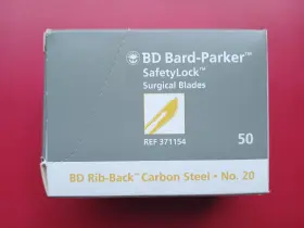 3711xx Bard-parker Rib Back Carbon Steel Surgical Blades No. 20 1 Box Open Of 48