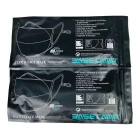 Base Camp 194959072581 Reusable Cloth Face Mask 100% Cotton Washable 2/bag Each Pack 2-pk